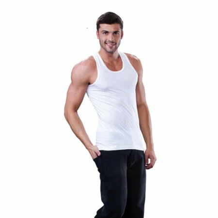 Dollar Lehar White Vests (RN) Mans (Simple) Size-(80cm, 85cm, 90cm, 95cm, 100cm)