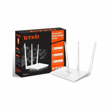 Tenda N300 Wireless Wi-Fi Router with High Power 5dBi Antennas (F3)