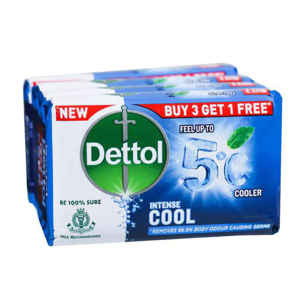Dettol Intense Cool Bathing Soap (Pack of 3+1)